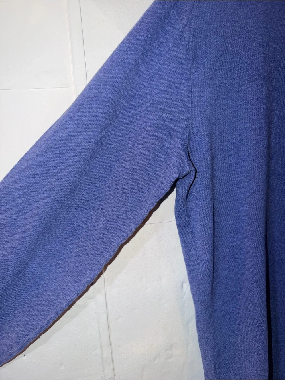 Ralph Lauren  100% cotton Long-Sleeve Polo in Heather Blue with Yellow Pony